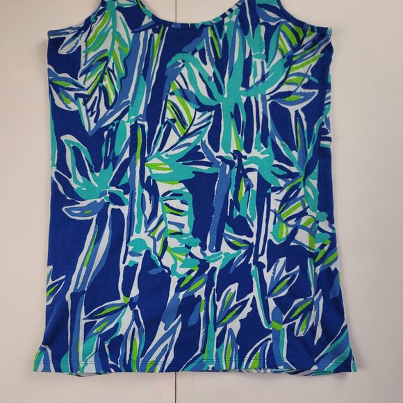 Lilly Pulitzer Blue Crush Bamboom Print, Tabbie Tank Top - Picture 2 of 7